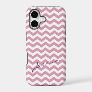 Trendy pink chevron zigzag with name