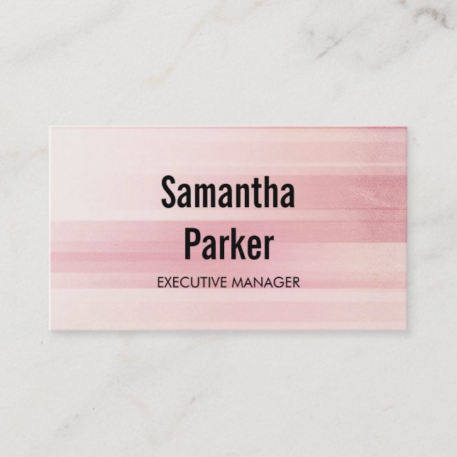 Trendy Pink Contemporary Executive Manager Business Card (Front)