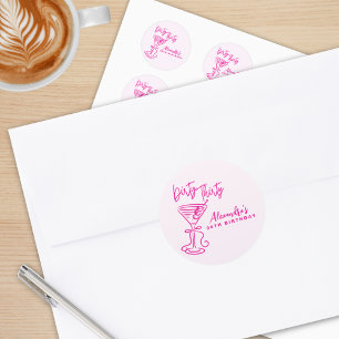 Trendy Pink Dirty Thirty 30th Birthday Classic Round Sticker