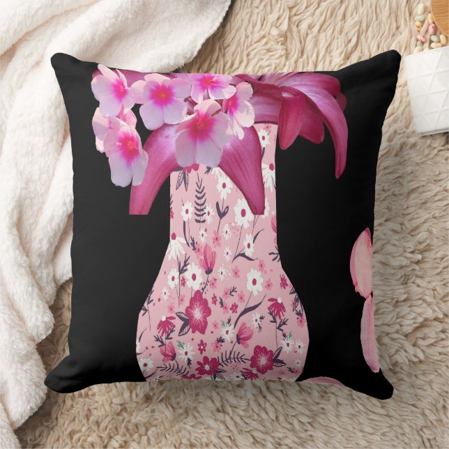 Trendy Pink Ditsy Floral Cushion (Blanket)