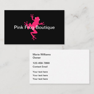Trendy Pink Frog Fashion Boutique Business Cards