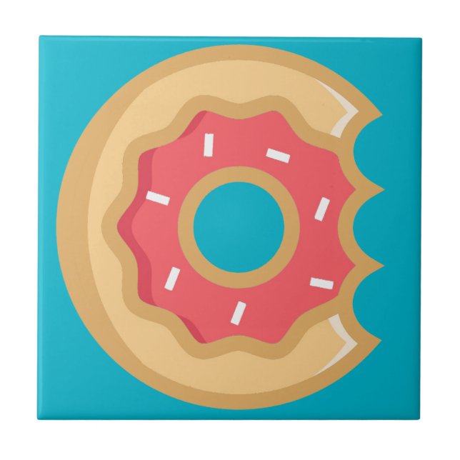 Trendy Pink Frosted Doughnut Tile (Front)