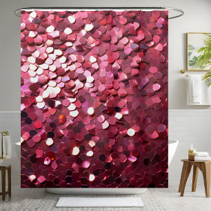 Trendy Pink Glitter Shower Curtain