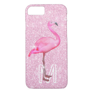 Trendy Pink Glitter Tropical Flamingo Modern Case-Mate iPhone Case