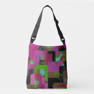 Trendy Pink Green Floral Tote Bag / Bold Aesthetic