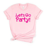 Trendy Pink Let's Go Party Bachelorette Party T-Shirt<br><div class="desc">Trendy Pink Let's Go Party T-Shirt - available in multiple styles,  sizes and colours.</div>
