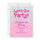 Trendy Pink Let's Go Party Birthday