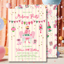 Trendy Pink Mahjong Party Game Night for Girls