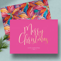 Trendy Pink Merry Christmas
