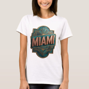 Trendy Pink MIAMI Text Design T-Shirt