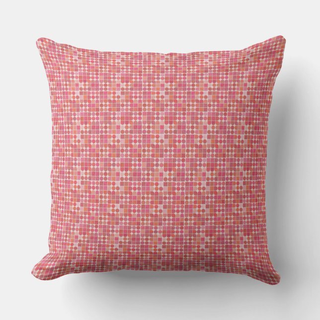 Trendy Pink Patterned Throw Pillow (Front)
