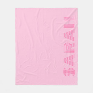 Trendy Pink Personalised Name  Fleece Blanket