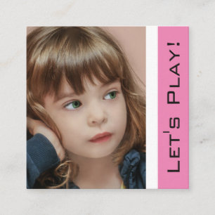 Trendy Pink Playdate Card w/Photo