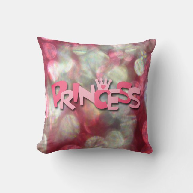 Trendy Pink Princess Bokeh Cushion (Front)