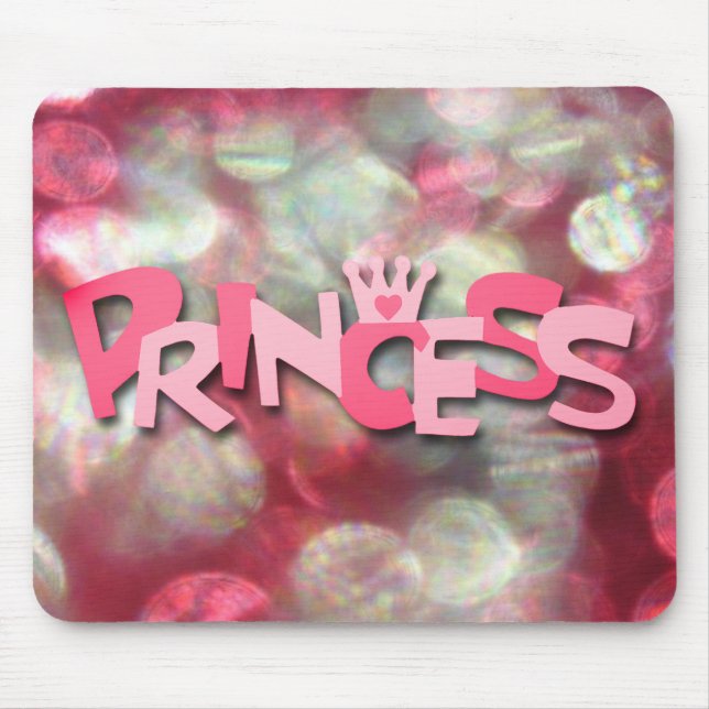 Trendy Pink Princess Bokeh Mouse Pad (Front)