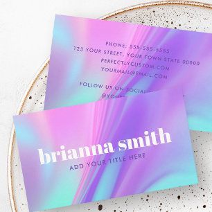 Trendy pink purple pastel gradient business card