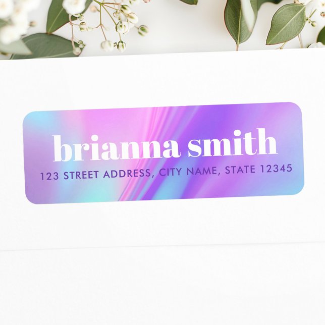 Trendy pink purple pastel gradient return address (Trendy pink purple pastel gradient return address label)