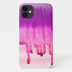 Trendy Pink Purple Watercolor Ombre Design Case-Mate iPhone Case
