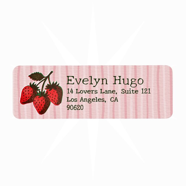 Trendy Pink Red Strawberries & Stripes Short Name (Creator Uploaded)