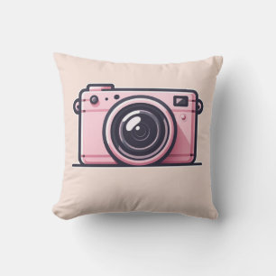 Trendy Pink Snapshot Shoot Camera Photography  Cushion