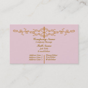 Trendy Pink w/ Gold Design Business Card Template