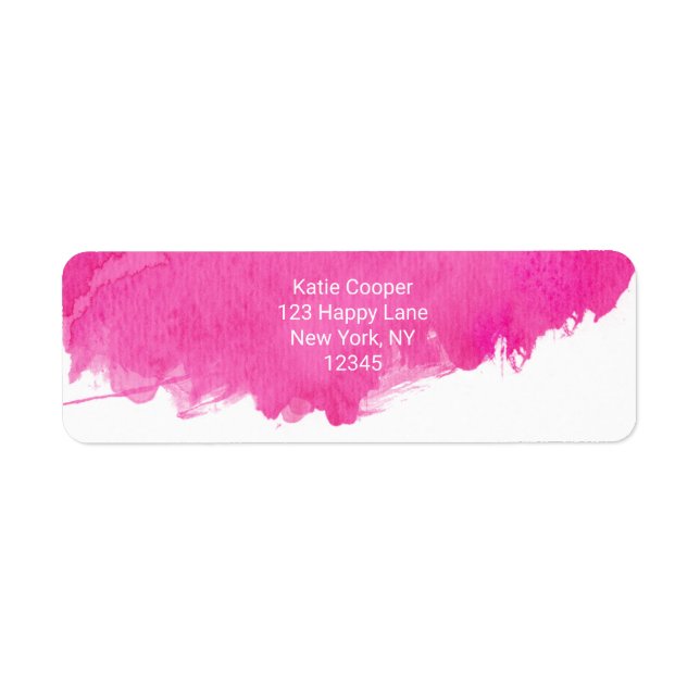 Trendy Pink Watercolor Paint Splotch (Front)