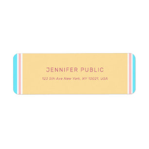 Trendy Pink Yellow Blue Modern Template Return