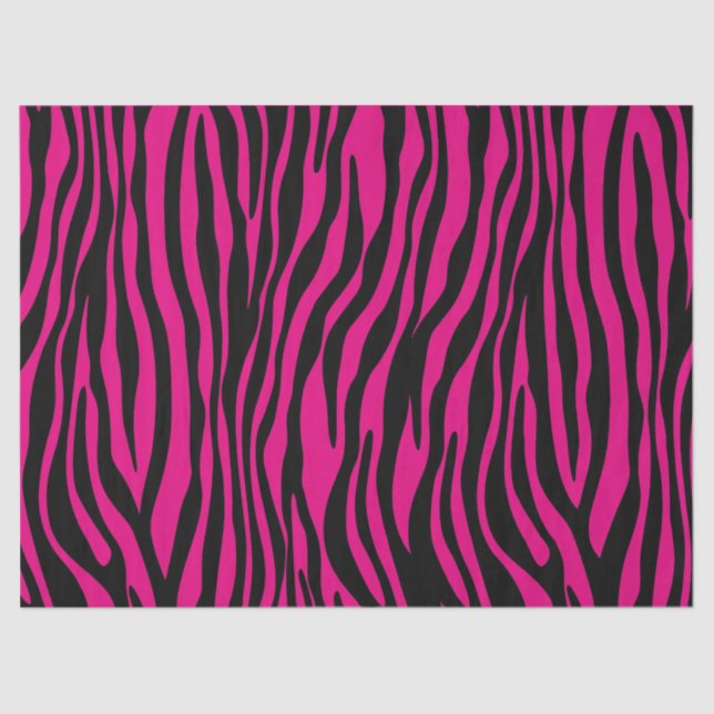 Trendy Pink Zebra Print Pattern Tissue Paper (Front)