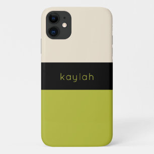 Trendy Pistachio Green Colour Block with Name Case-Mate iPhone Case