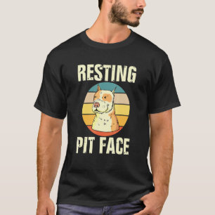 Trendy Pitbull Dog Resting Pit Face Vintage Retro T-Shirt
