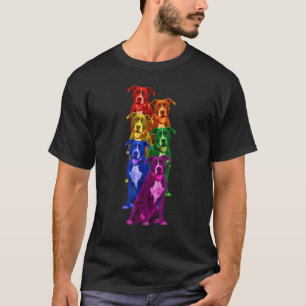 Trendy Pitbull Rainbow Flag Gay Pride LGBT Dog Lov T-Shirt