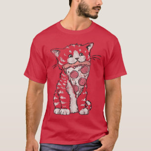 Trendy Pizza Kitty Animal Food Humour  T-Shirt