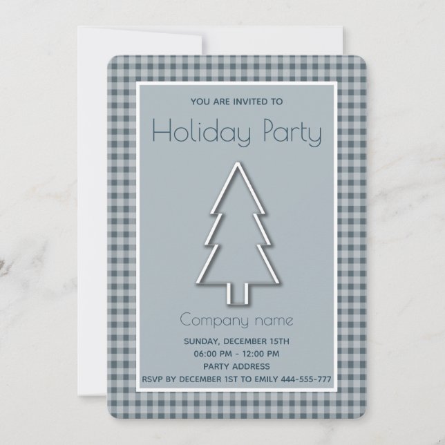  Trendy plaid winter cheerful  Christmas tree Invitation (Front)
