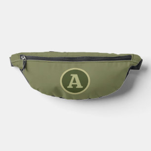 Trendy Plain Army Green Personalised Letter. Bum Bags