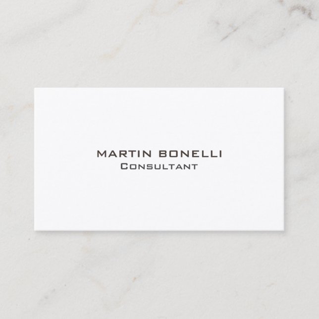 Trendy Plain Clean Simple Business Card (Front)