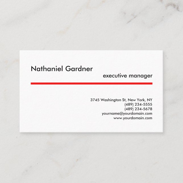 Trendy Plain Creative Modern Minimalist Business Card (Front)