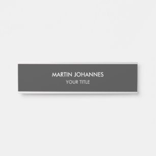 Trendy Plain Grey Professional Door Sign