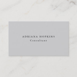 Trendy Plain Simple Light Grey Professional Business Card