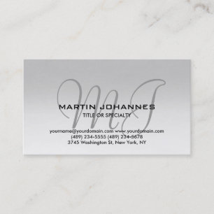 Trendy Plain Simple Monogram Business Card