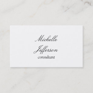 Trendy Plain Simple White Black White Business Card