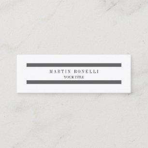 Trendy Plain Slim Grey Lines Mini Business Card
