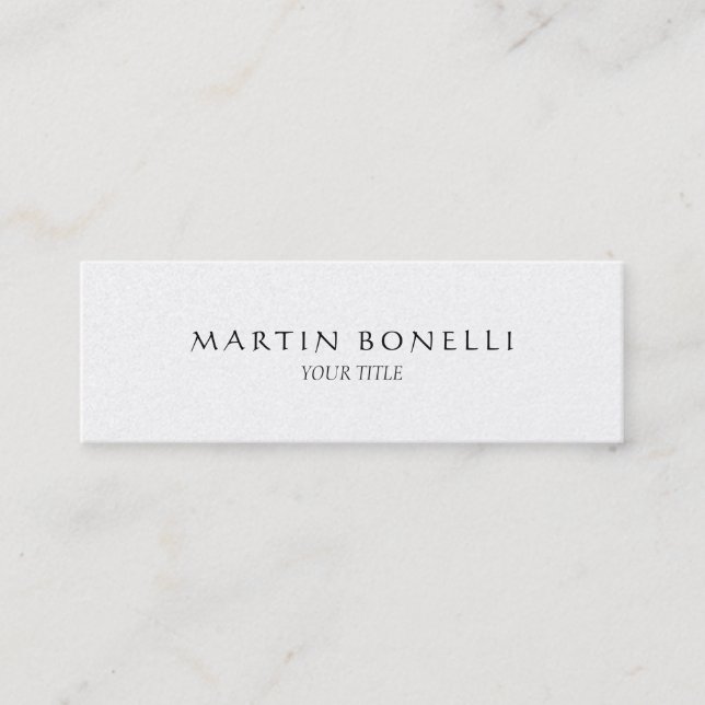 Trendy Plain Slim Professional Business Card (Front)
