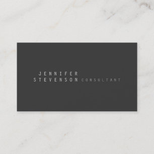 Trendy Plain Stylish Grey Clean Business Card