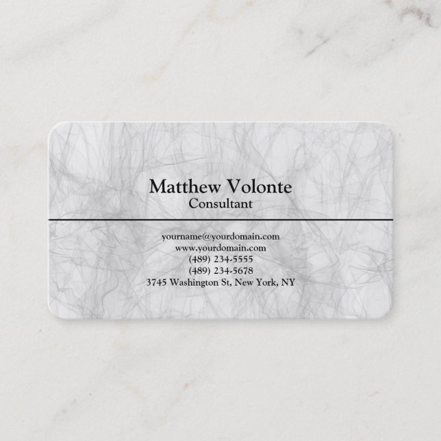 Trendy Plain Stylish Grey Professional Business Card (Front)