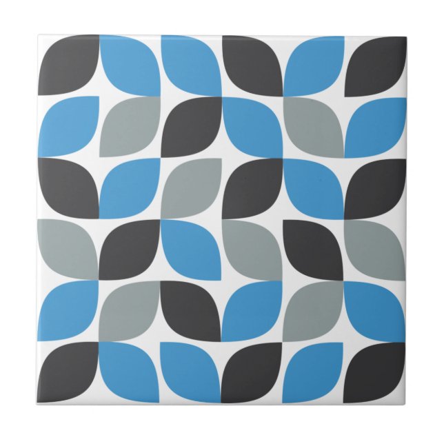 Trendy, playful, cool leaf pattern abstraction tile (Front)