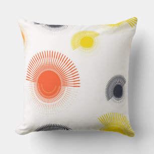Trendy, playful, lively, cool, circular geometric cushion