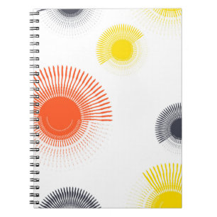 Trendy, playful, lively, cool, circular geometric notebook