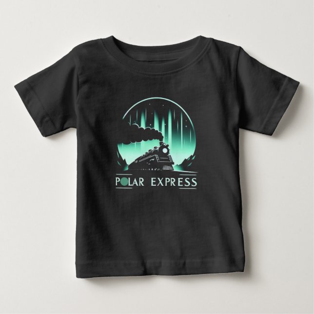 Trendy Polar Express Train Black  Baby T-Shirt (Front)