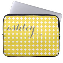 Trendy Polka Dot Pattern with name - yellow grey
