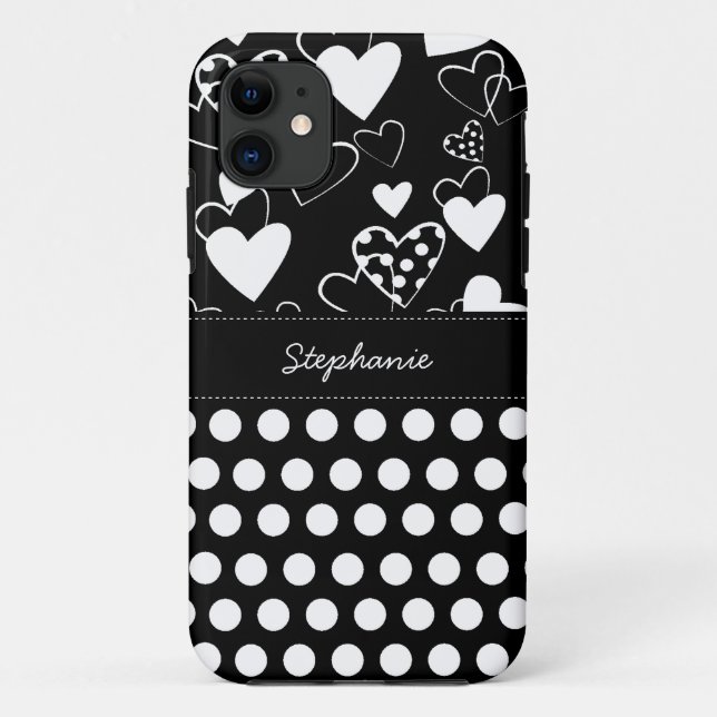 Trendy Polka Dots Heart Pattern iPhone 5 Case (Back)